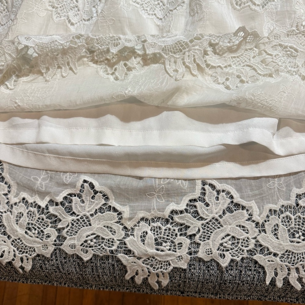 MM Couture Strapless Ivory Lace Dress - Picture 4 of 7